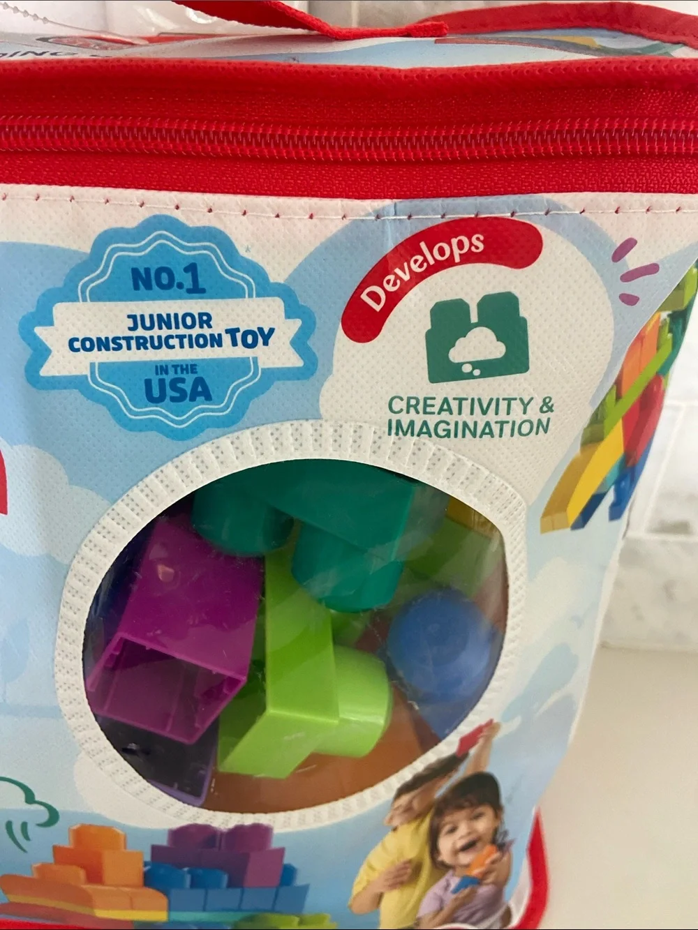 Fisher-Price Mega Bloks Building Bag - Red, Blue, Yellow, Green, Purple, Orange